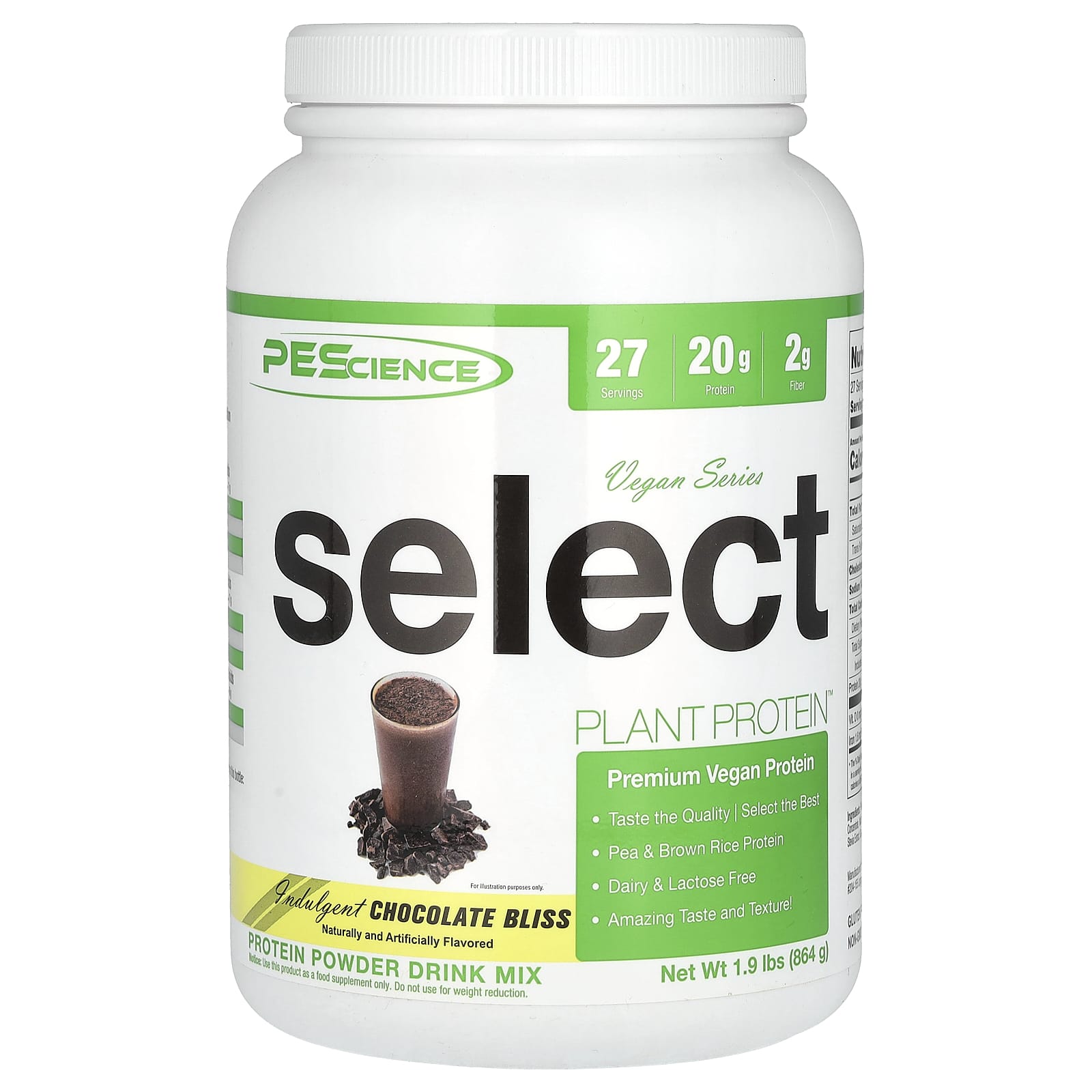

PEScience, Vegan Series, Select Protein, Chocolate Bliss, 918 g (32.4 oz)