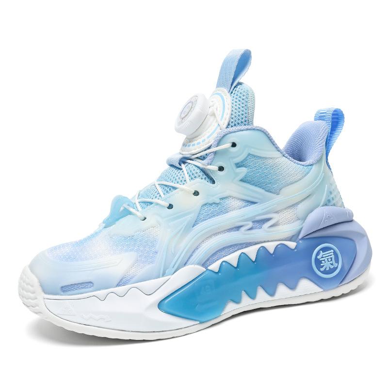 Boys shoes 2025 spring and autumn mesh breathable children's rotating buckle boys sports shoes basketball shoes boys school running shoes