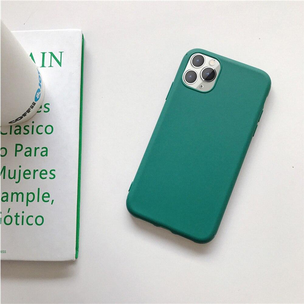 Soft Silicon Phone Case For iPhone 13 12 11 Pro Max SE 2020 X XR XS 6 6s 7 8 Plus 11 Candy Color Back Protector Cover Case
