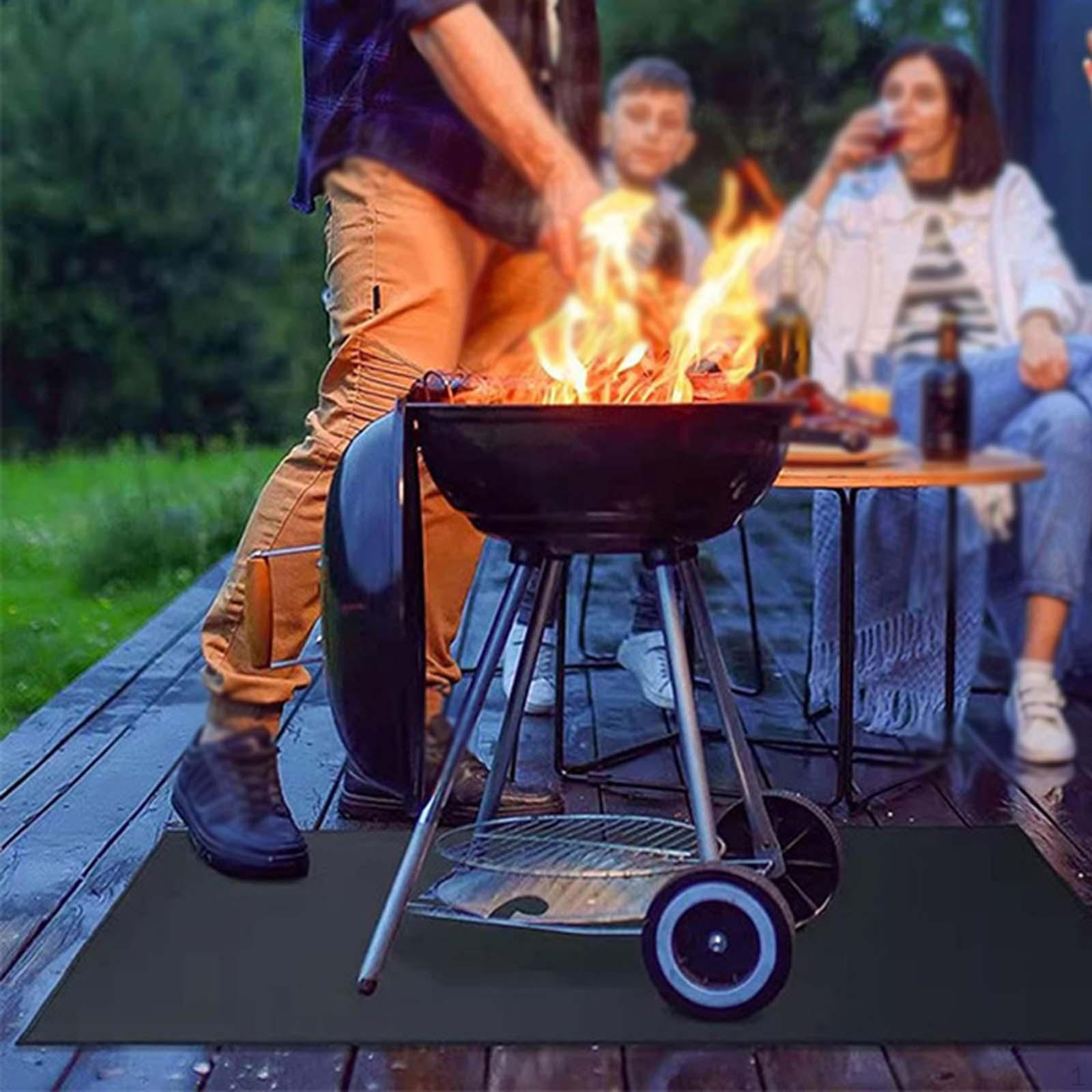 

Черный каминный коврик для барбекю, огнестойкое двухслойное огнестойкое одеяло для