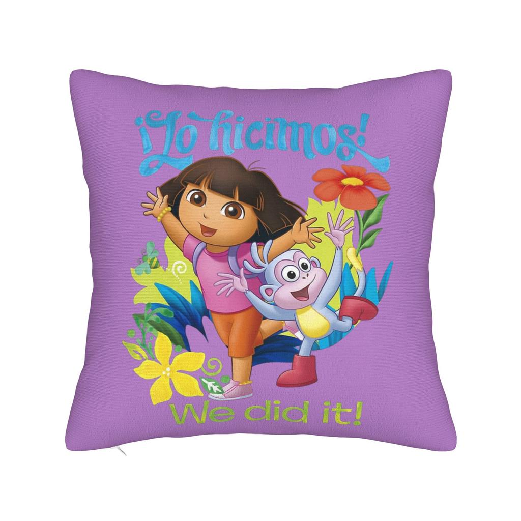 DDoras  and Boots Square Pillowcases Polyester Couch  Cushion Case Creative Decor Pillow Cover 4040