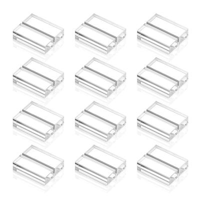 12pcs Acrylic Stands Clear Place Card Holder Table Number Stands Wedding Sign Holder Card Display Stand for Photo Office