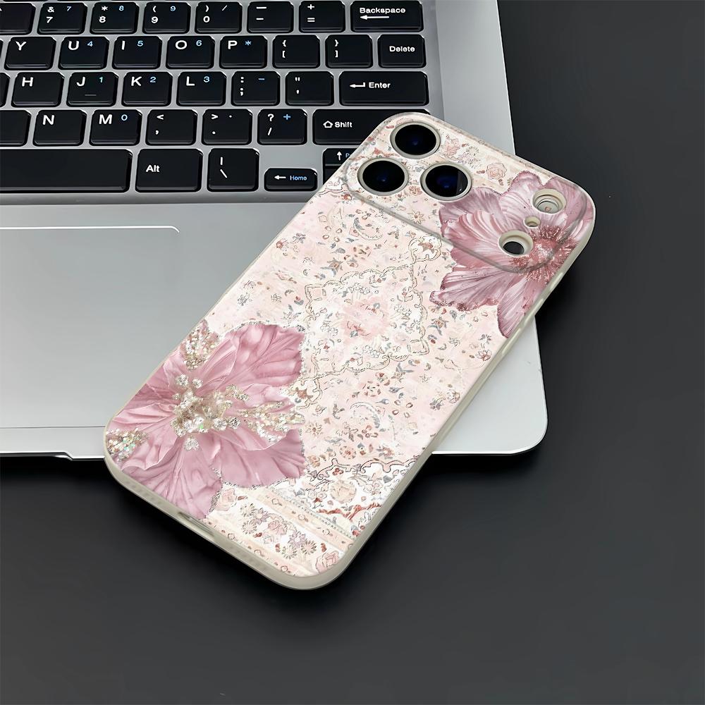 Pink Floral Design Pattern Phone Case For IPhone 17 Case IPhone 16 Pro Max 11 15 14 12 Pro Max 7 8 Plus XR SE Air Silicone Cover