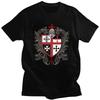 Maßgeschneiderte Tempelritter Kreuz Schild T-Shirts Herren 100% Baumwolle T-Shirts Mittelalterlicher Krieger Schwert T-Shirt Kurzarm Freizeit T-Shirt