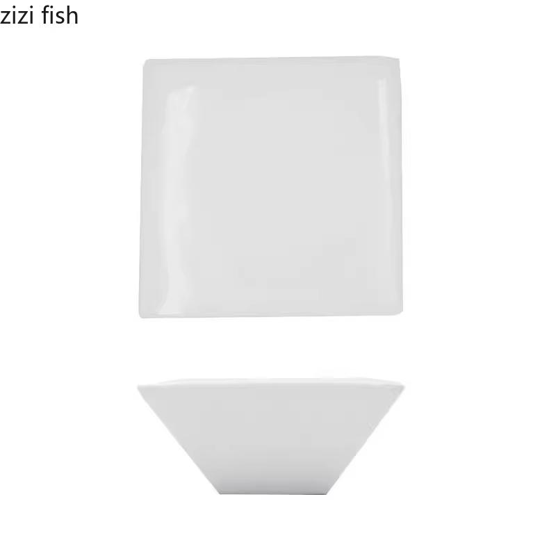 Creative Irregular Ceramic High Foot Plate Restaurant Dim Sum Sushi Plate Molecular Cuisine Display Plate Specialty Tableware