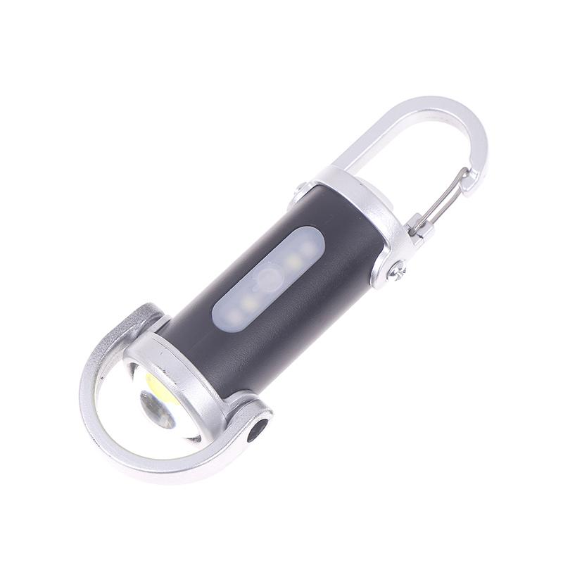 Cob Work Light Type-C Rechargeable Led Flashlight Keychain Hanging Portable Light Keyring Camping Pocket Lamp For Outdoor