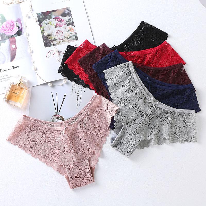 Sexy Lace Transparent Underwear for Women Low Waist Seamless Panties Hollow Out Plus Size Women's Underwear