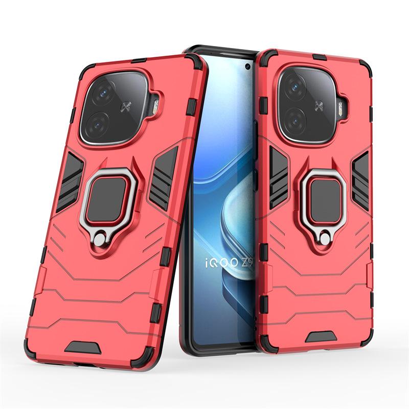 Applicable to VIVO IQOO Z9Turbo + Black Panther mobile phone case IQOOZ8 bracket IQOOZ7 anti-drop protective case