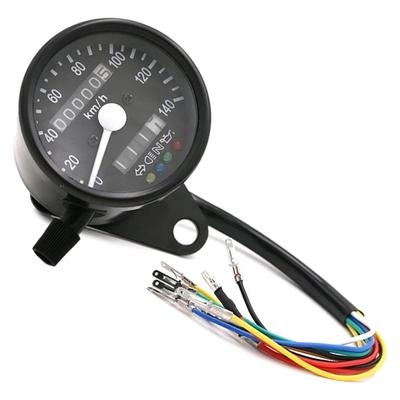 Meliore Mechanical LED Mini Speedometer, 140km/h, Motorcycle Trip Meter, Indicator, with Bracket, Odometer, Black