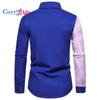 Cozy Up Herrenmode Patchwrok-Oberhemd 2023 Brandneues Slim Fit Colorblock-Shirt Herren Business Social Shirt Männliches Hit Color Chemise 2XL