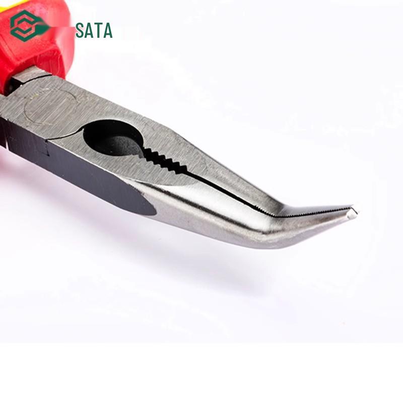 SATA 70111/70161 Insulated High-Voltage Flat, Round, and Bent-Nose Pliers for Electricians