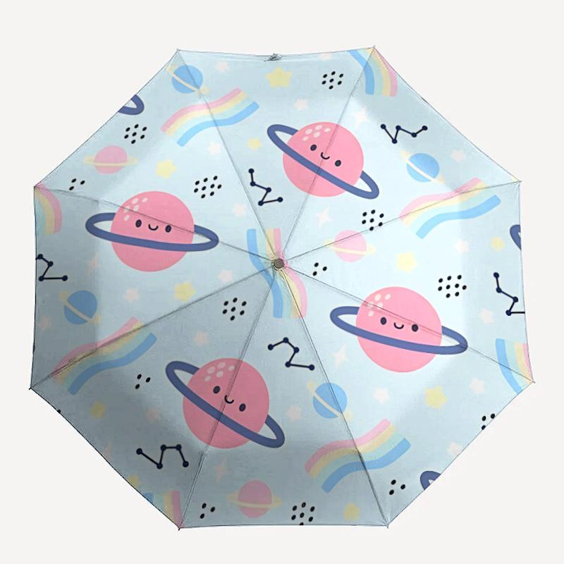 1pc Space Rainbow Pattern Automatic Open/Close Umbrella - Compact Travel Umbrella, Durable Construction, Fashionconscious yy251208105