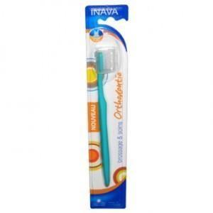 Brosse à dents - Inava - Orthodontie Enfant 7-12 ans - Brins doux - Tête concave - Valisette incluse