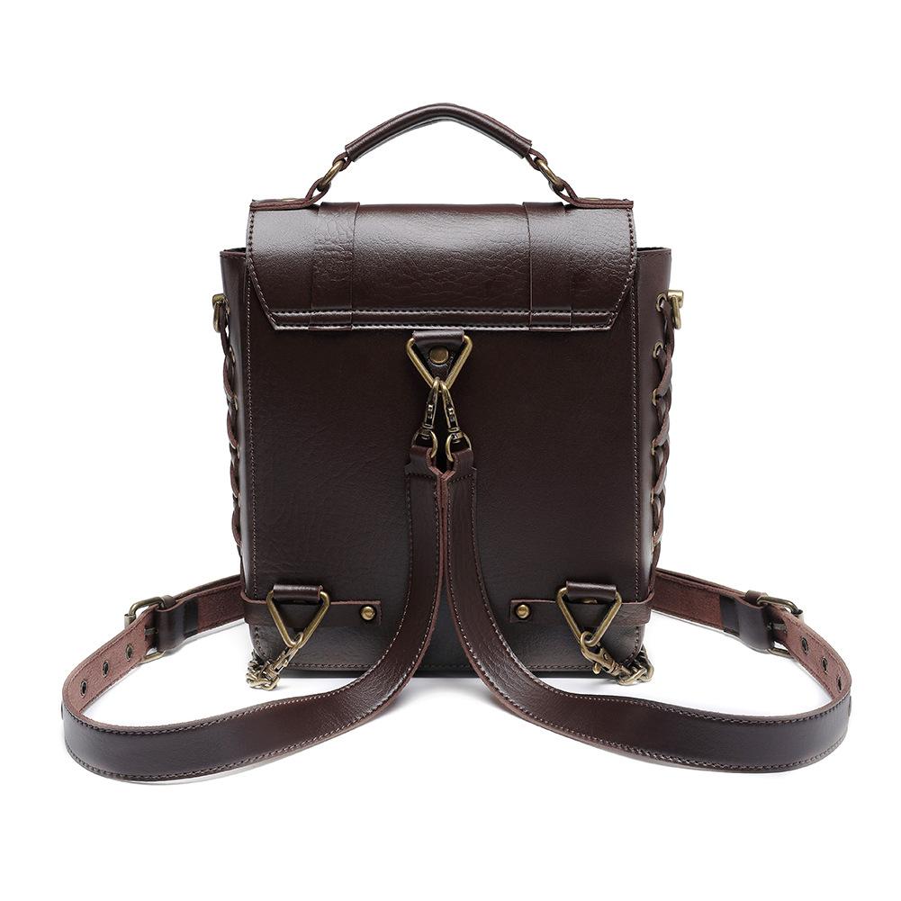 Punk Style Women's Shoulder Bag Vintage PU Leather Gothic Backpacks Multifunctial Women Crossbody Bags Steampunk Handbags