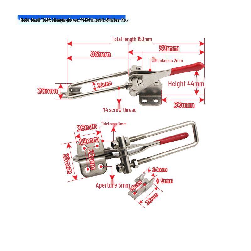 30 Stainless Steel Quick Release Adjustable Toggle Latch Lock Clip Box Buckle