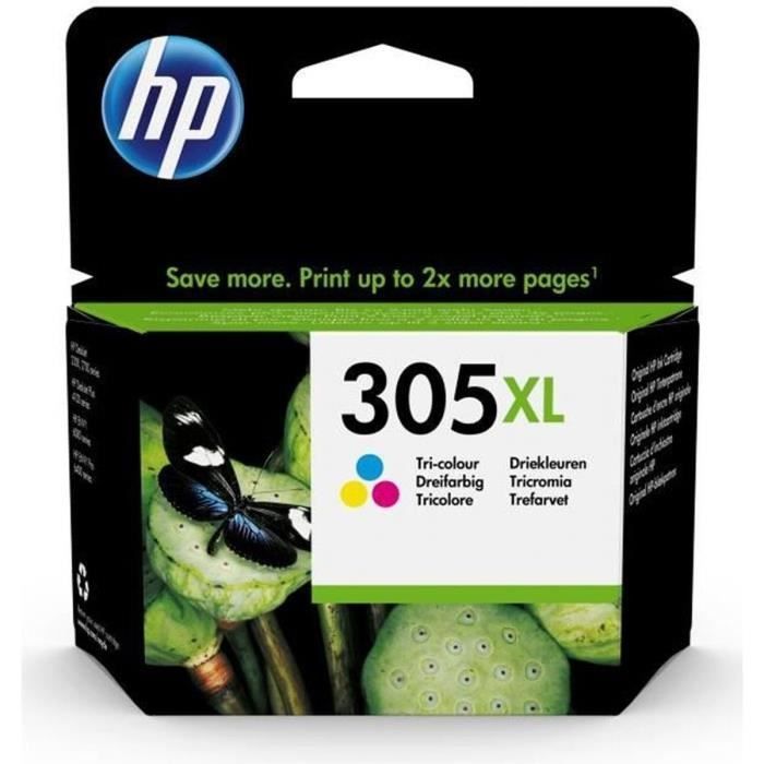 HP 305XL Cartouche d'encre trois couleurs grande capacité authentique (3YM63AE) pour DeskJet 2300/2700/4200/4230/Plus4100, Envy 6000