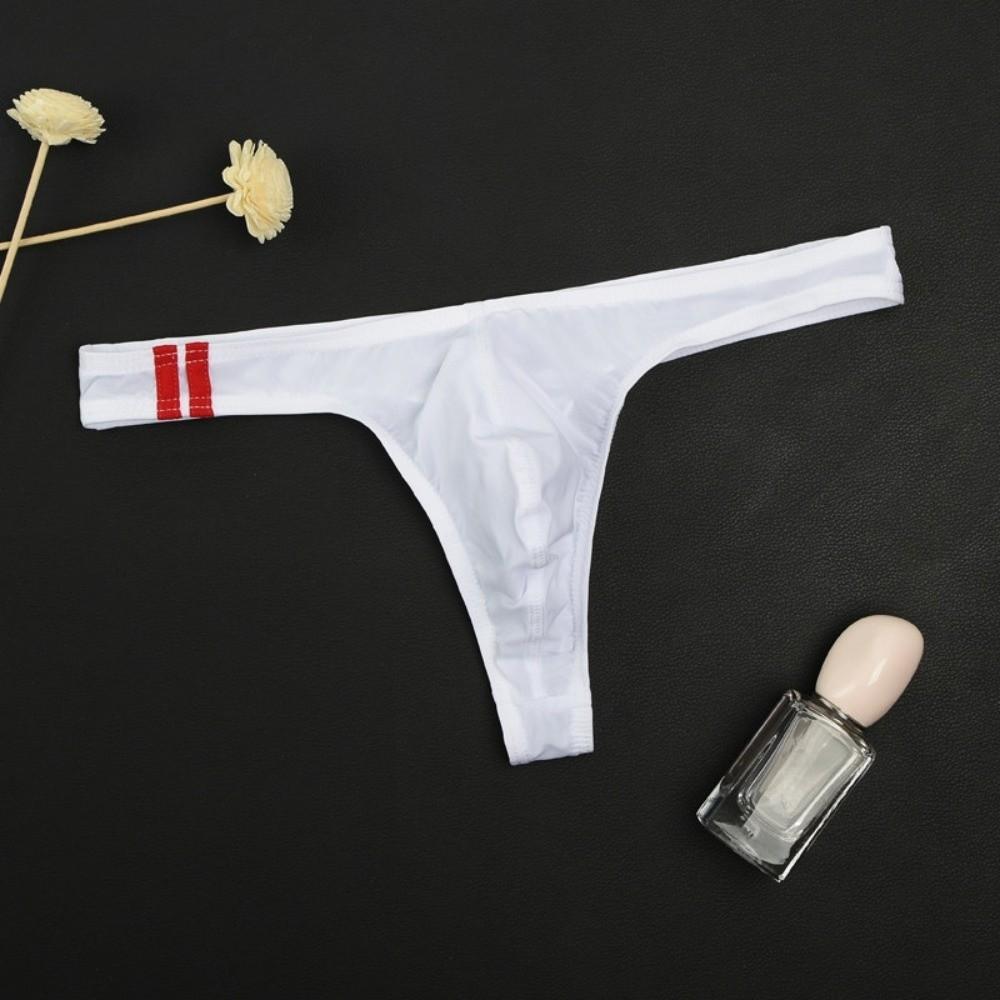 Low Rise Ice Silk Underpants See-through Bikini Briefs Simple Men's Thong  Male