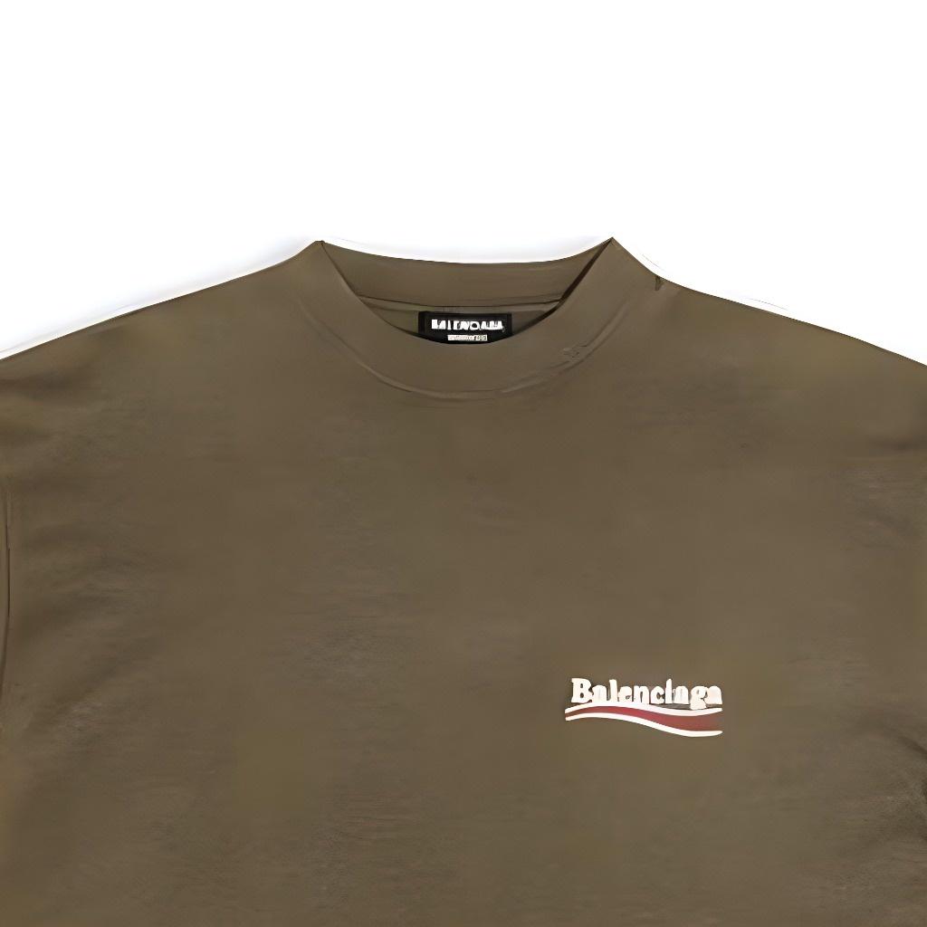 Balenciaga Political Campaign T-shirt Large Fit 'Khaki' Men's 641675TKVJ12463