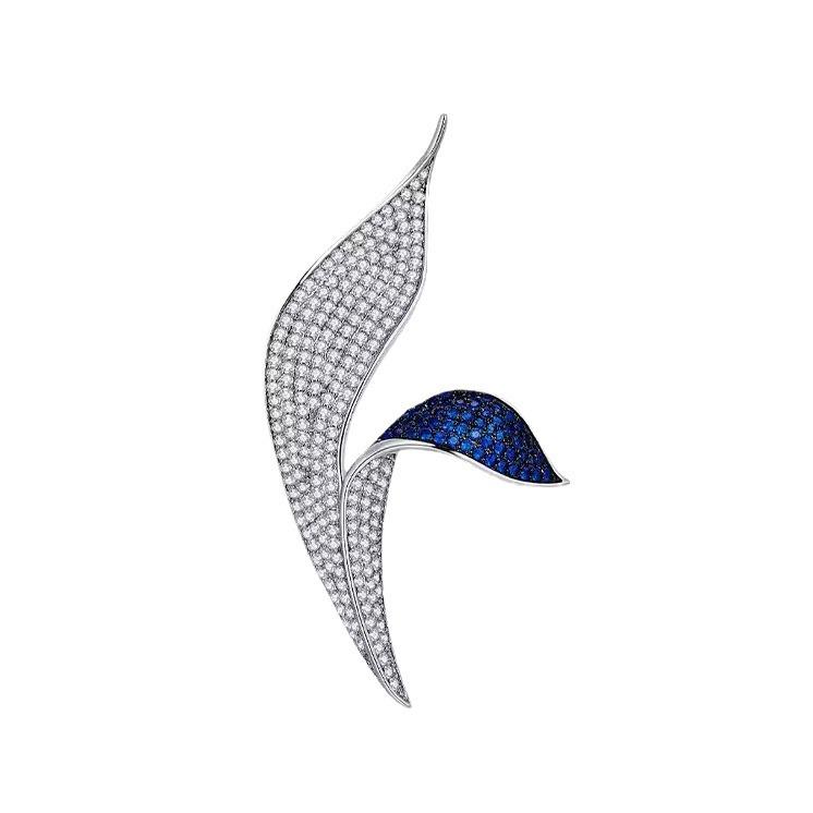 Vintage Yalan Brooch, High-End Women'S Delicate Leaves, Asymmetrical Corsage, Niche Design Sense, Pin, Suit And Accessories