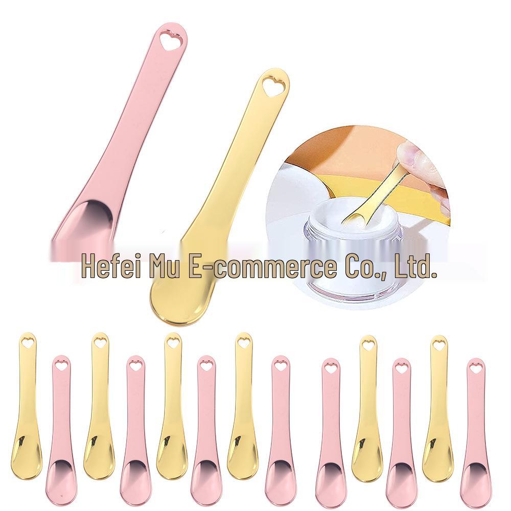 Metal Face Cream Applicator Spoon for Cosmetics and Masks, Short Handle