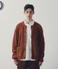 Andagain Minimalist Round Neck Pocket Cardigan (Brick
