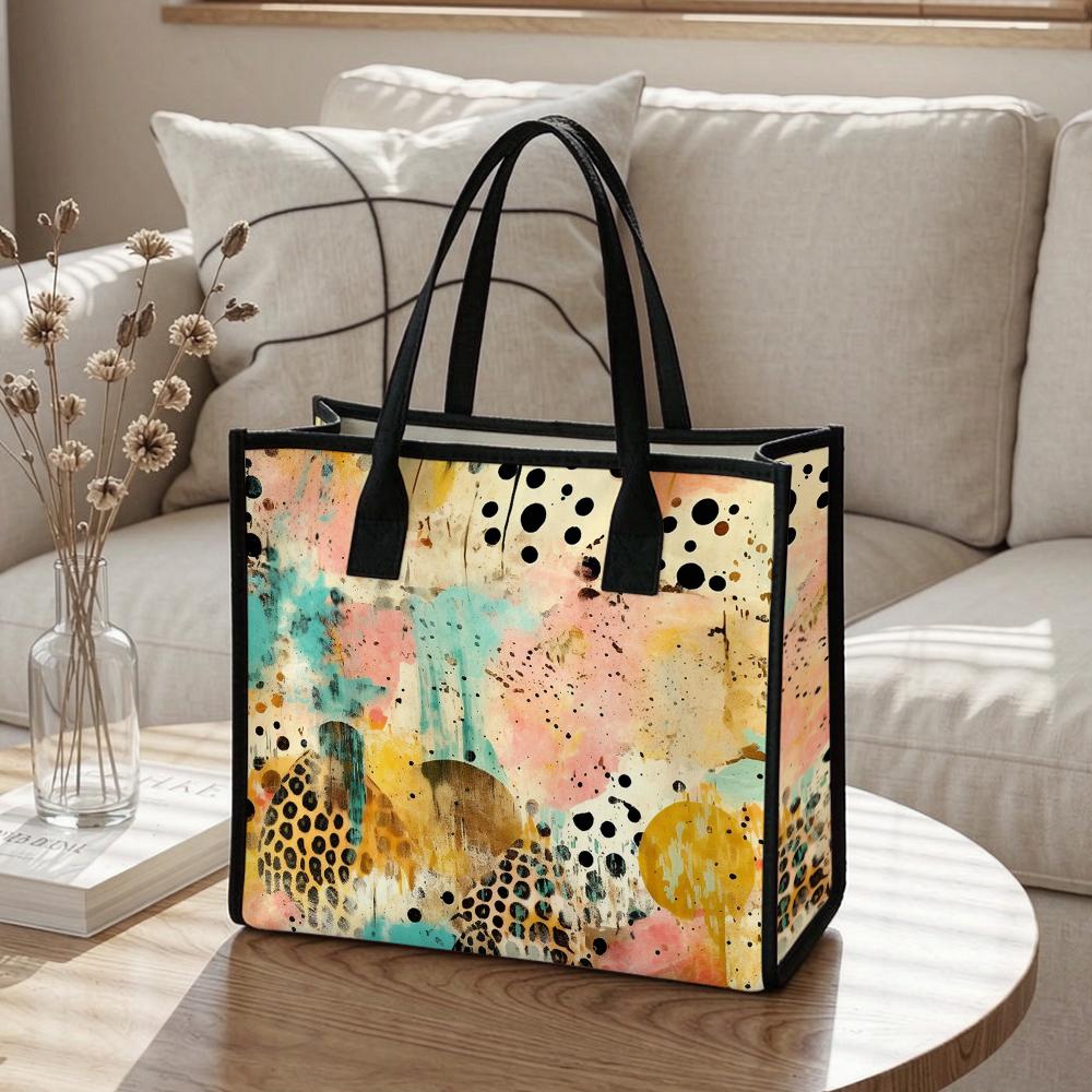 Abstract Art Tote Bag Stylish Large Capacity Casual Shopping Handbag for Daily Use