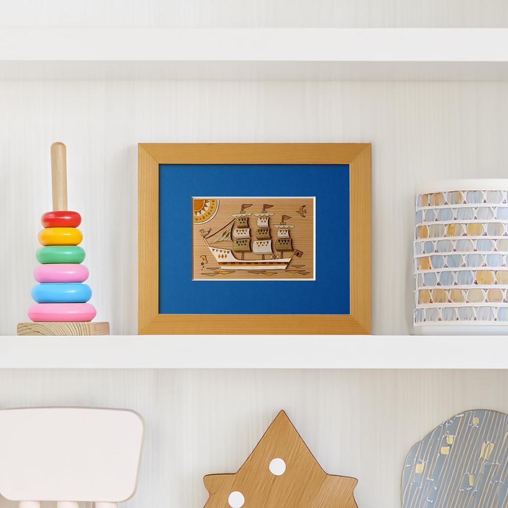 KINOWA "Sailboat" Wood-Paper-Art Original Handmade Kit Vehicle Made in Japan