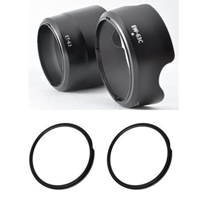 ATAK Canon Lens Hood Compatible with and 58mm Filters Set for Canon EOS Kiss and X7i Double Zoom Lens Kit EW-63C ET-63 (2 Filters) - Black, 4-Piece