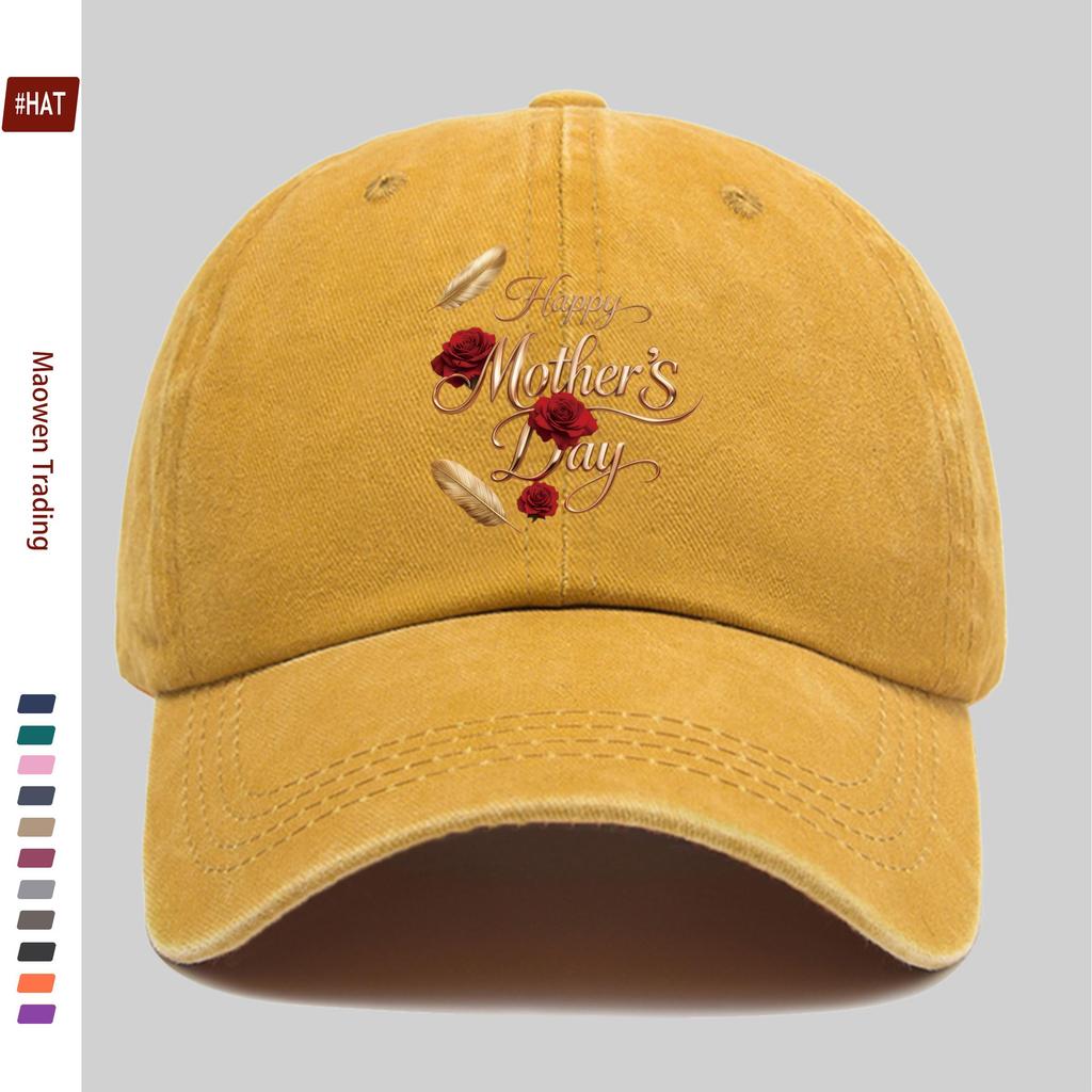pc pcs Rose Golden Foil Print Trucker Hat Adjustable Snapback Cap Suitable for Women Men Lightweight Vintage Baseball Cap