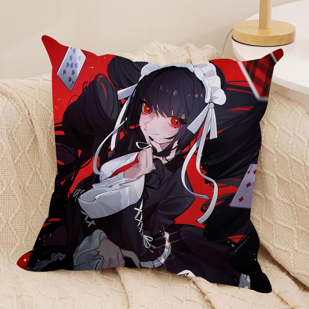 D-Danganronpa Anime Cute Cushion Cover Silky Short Plush Invisible Zipper Dustproof Sofa Pillow Case For Home Decor