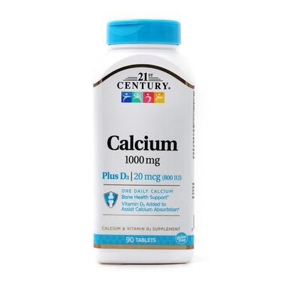 Calcium 1000 Mg Plus Vitamin D3 20 Mcg (800 IU), 90 Tablets