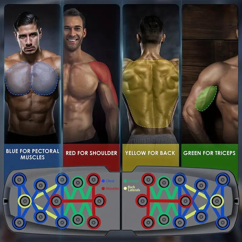 Portable Multifunctional Push-up Board Set With Handles Foldable Fitness Equipment For Chest Abdomen Arms And Back Training