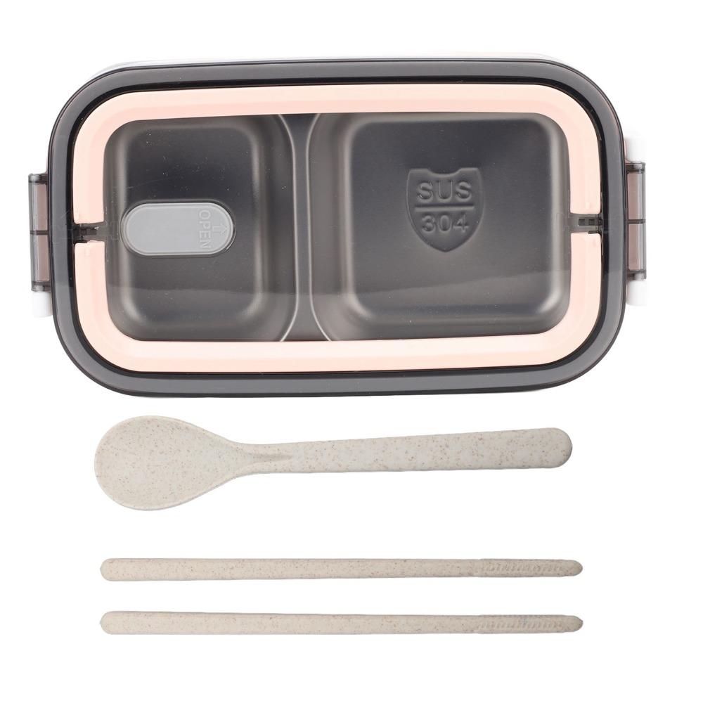 304 Stainless Steel Compartment Lunch Box 2 Layer Thermal Lunch Box Food Container  For Camping