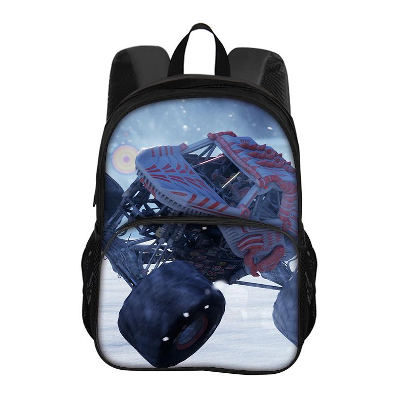 Monster Jam Round Front Bag Backpack Cartoon Print New Trendy Student School Best Campus Companion Birthday Gift