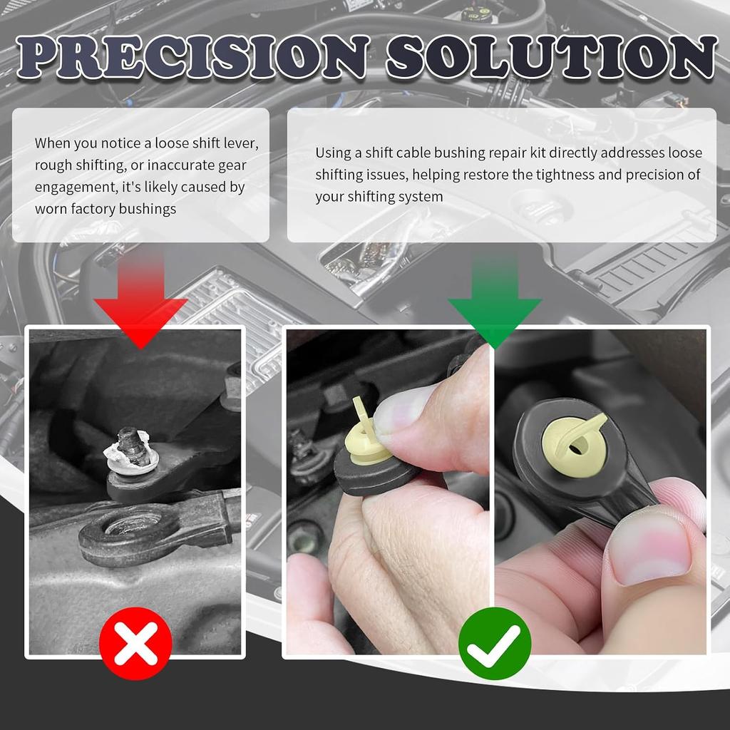 2PCS Shifter Bushing OEM#14092,Transmission Shift Cable Bushing Kit Compatible with Chevrolet Cadillac GMC Yukon,Shift Linkage Bushings Replacement