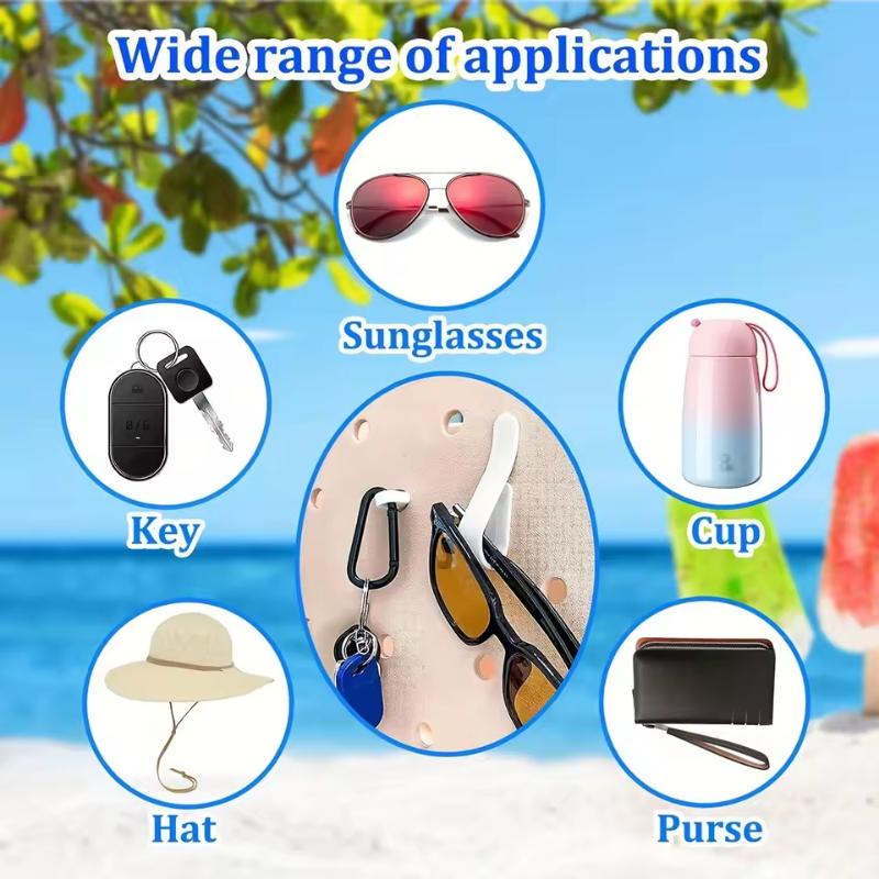 3PCS Beach Ready Kit Includes Portable Hook Convenient Key Chain Carabiner And Cup Holder For Stress Free Ocean Visits