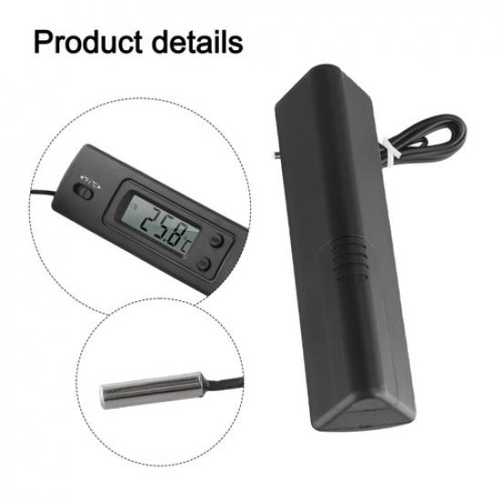 Thermometer Car Thermometer Indoor And Outdoor 12.5*4*3.5cm Black ABS LCD Screen