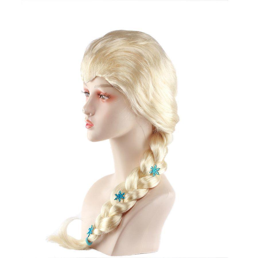 Gefrorene Prinzessin Elsa Cosplay Anime-Stil Perücke Hellblonde Perückenkappe