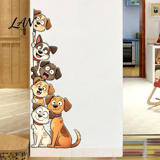 Creative Home Decoration Gifts Cute Cartoon Cats/Dogs Wall Stickers, Waterproof PVC Decals, Peel And Decorative Glass Door Decals Stick Murals