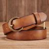 2.5CM Ladies Pure Cowhide Copper Buckle Genuine Leather Casual Jeans Thin Belt Women High Quality Retro Luxury Female Strap Girl