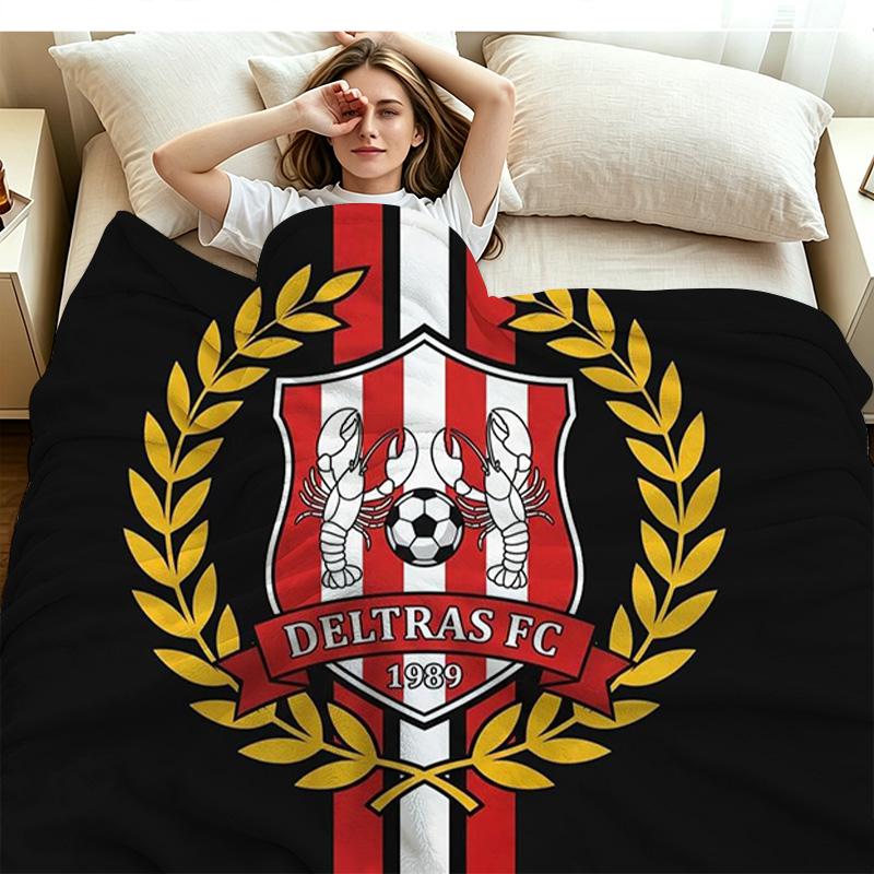 Deltras fc Print Flannel Blanket High Quality Warm Comfortable Cover for All Seasons Perfect for Gifts Home Decor