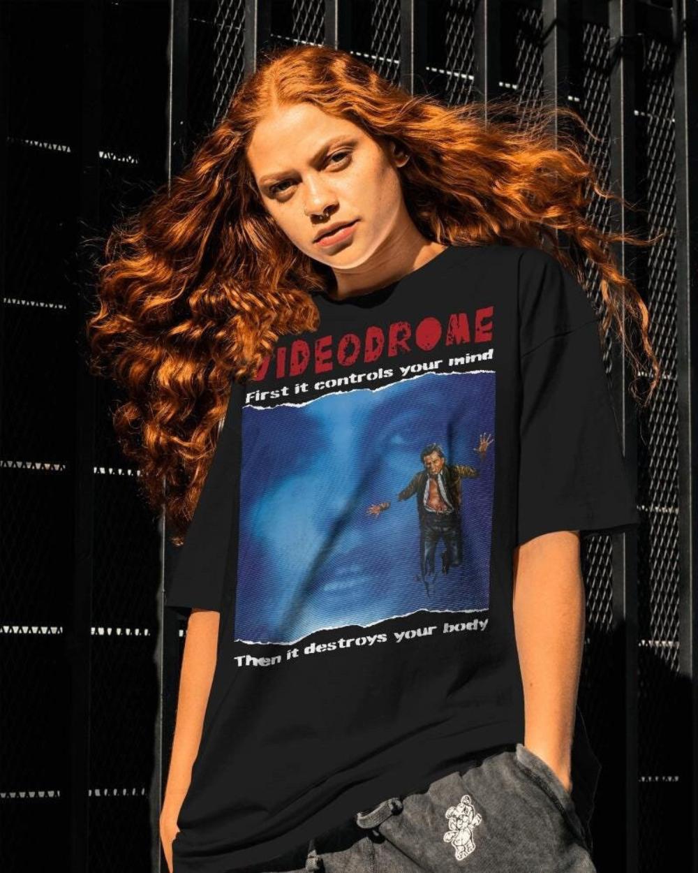 Videodrome Graphic Shirt Vintage Horror Movie Gifts Graphic Clothing Short Sleeve Shirt Unisex Women AllSeason M