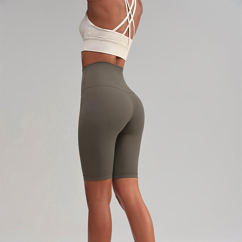 Damen Sommer Schnelltrocknende High-Waist Yoga Radshorts