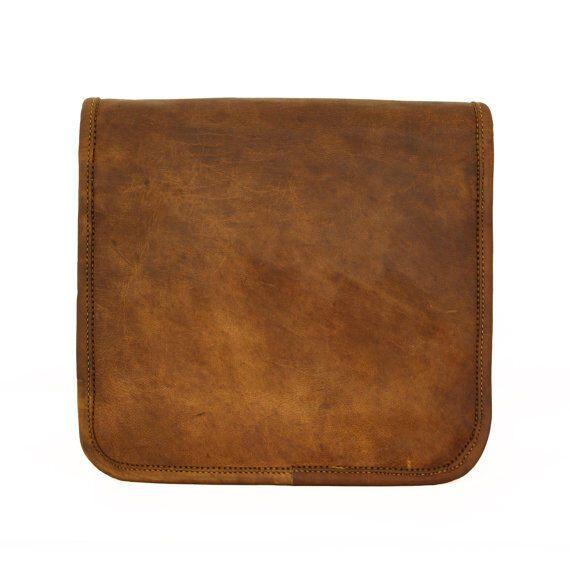 Men's Genuine Vintage Leather Messenger Laptop Briefcase Satchel Women Bag Brown