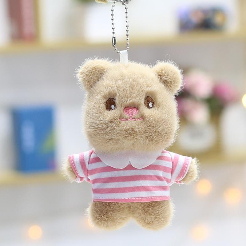 Cute Cute T-shirt Bear Pendant Butter Bear Plush Toy Doll Bag Hanging Ornament Doll Keychain