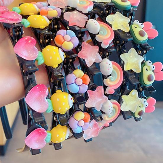 Kid Headband Various Patterns High Elasticity Decorating Colorful Cute Hair Band Clip Strawberry Headwear Accessory for Girls