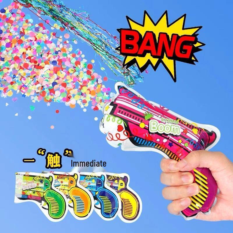Inflatable Confetti Gun: Party Atmosphere Toy for Birthdays, Christmas, and New Year Celebrations