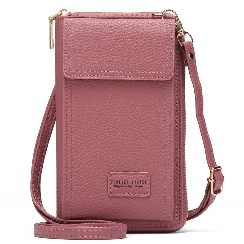 Damen 2022 Lange Clutch-Geldbörse & Umhängetasche mit Reißverschluss und Handyfach.