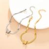 Stainless Steel Frosted Butterfly Pendant Necklace Bracelet Fashionable Niche Titanium Steel Tassel Necklace Women Jewelry