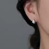925 Silver Needle Flower Hoop Earrings For Women Party Classic Fine Jewelry Light Plant Accessories